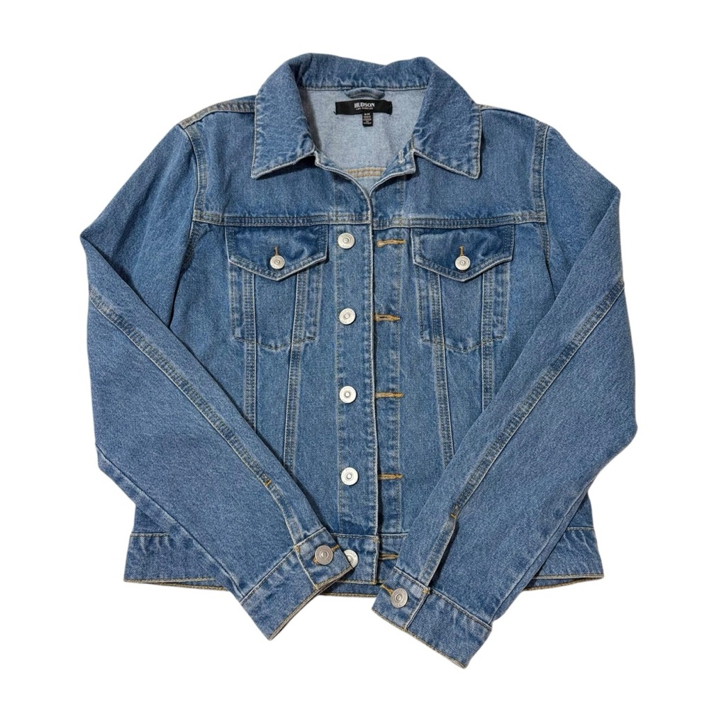 Hudson Los Angeles Medium Wash Casual Denim Jean Jacket Women’s Size S/M - Picture 2 of 11
